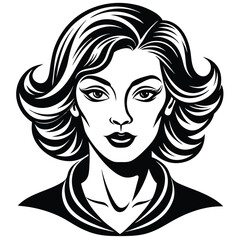 Young woman s side view portrait in horizontal silhouette