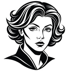 Young woman s side view portrait in horizontal silhouette