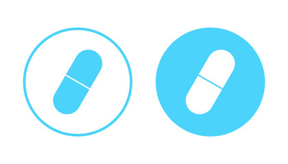 Pills icon vector. capsule icon. Drug sign and symbol