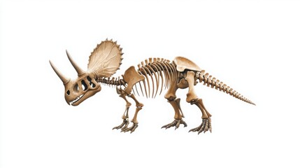 Fototapeta premium Majestic Triceratops Skeleton in Watercolor Art Style for Creative Projects