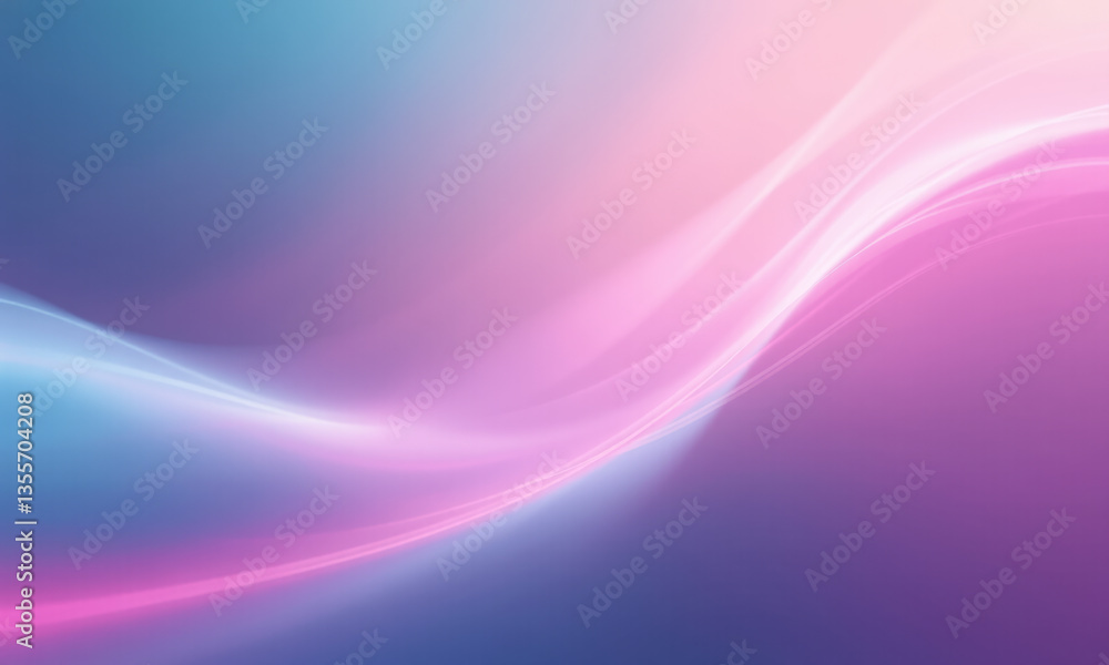 Poster vibrant neon gradient background featuring smooth waves of pink and blue hues, creating calming and 