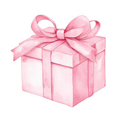 Obraz premium a beautifully wrapped pink gift box adorned with a matching ribbon symbolizing celebration and generosity