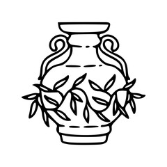 Greek vase outline vector
