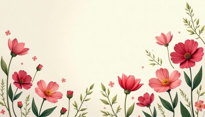 Subtle, organic floral motif on a neutral backdrop, beauty, print, neutral