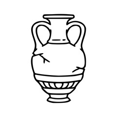 Greek vase outline vector