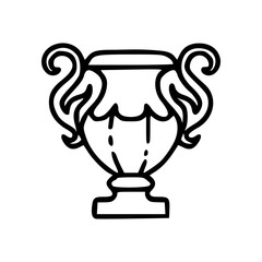Fototapeta premium Greek vase outline vector