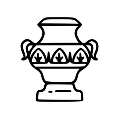 Greek vase outline vector