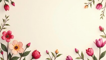 Subtle repeating floral motif on a neutral backdrop , blossom, calm, background