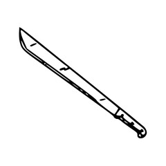 hand drawn machete outline