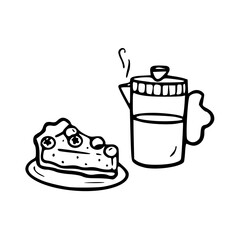 cake and coffee vector illustration