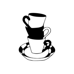 stacked coffee cups illustration
