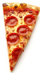 A Delicious Slice of Pepperoni Pizza on a White Background