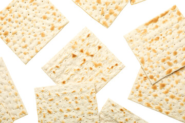 Passover, Matzah displayed for Passover, isolated on white, PNG