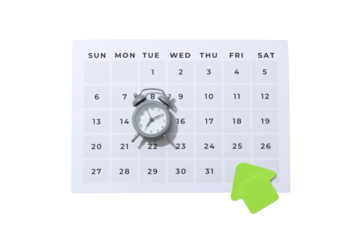 PNG, Alarm o’clock, calendar with alarm clock, isolated on white background
