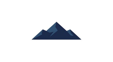 Simple Mountain Range Icon Vector Design with Sharp Blue Peaks