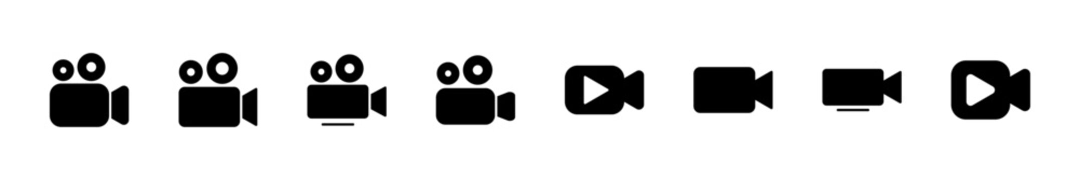 Video icon set. video camera icon vector. movie sign. cinema