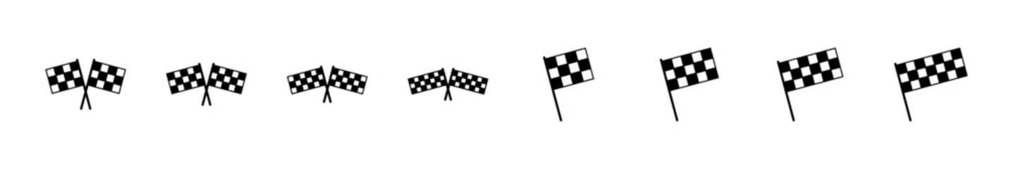 Racing flag icon set. race flag icon.Checkered racing flag icon