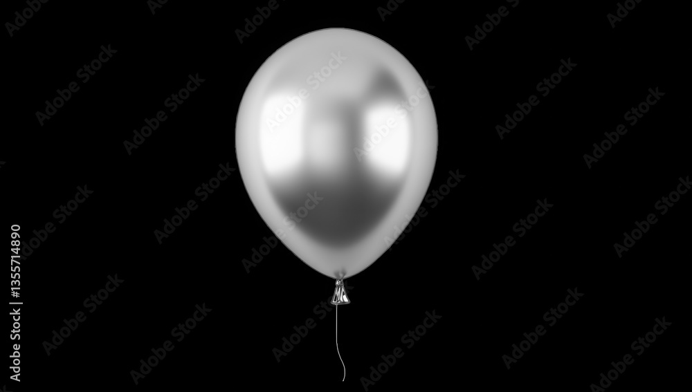 Poster a shiny balloon with a gradient from gold to pink floating against a plain white background it symbo
