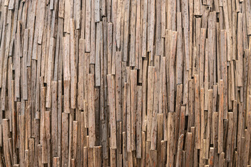 Industrial Warehouse with Stacked Wooden Planks, Pile of Rough Hardwood Timber Boards in Brown,...