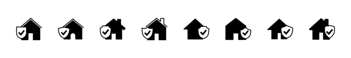 Fototapeta premium House insurance icon set. house protection icon.