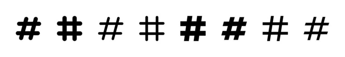 Hashtag icon set. hashtag symbol