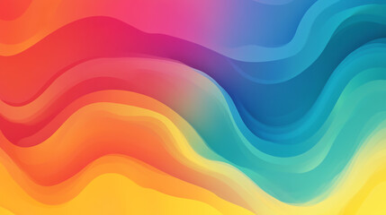 Colorful background with a rainbow gradient and curves, a flat vector illustration.