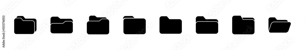 Poster folder icon set. folder vector icons