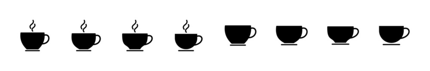 Coffee cup icon set. cup a coffee icon vector.
