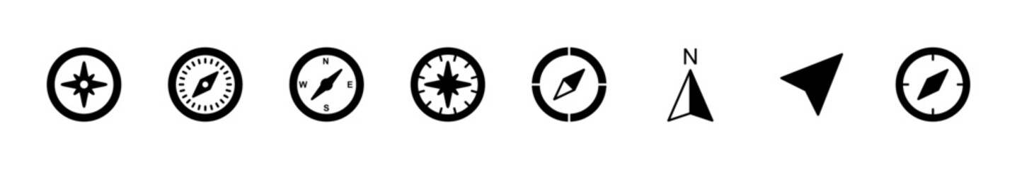 Compass icon set. arrow compass icon vector