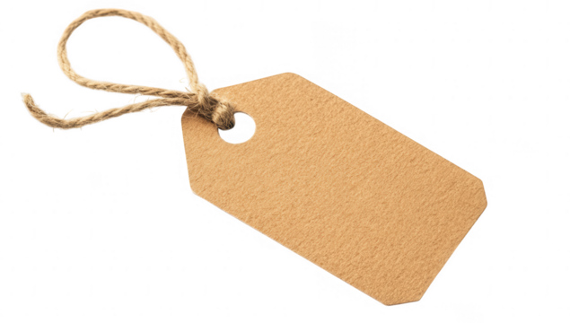 a blank brown paper tag with a string loop often used for labeling items gifts or products its simplicity allows for customization and versatility in various applications