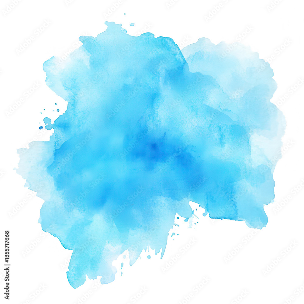 Poster a vibrant watercolor splash in shades of blue creating a soft and artistic background suitable for v