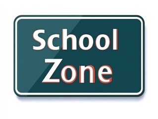 Obraz premium School zone sign on white background
