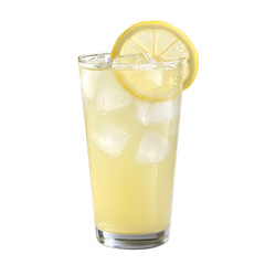 a refreshing glass of lemonade filled with ice garnished with a lemon slice perfect for quenching thirst on a warm day