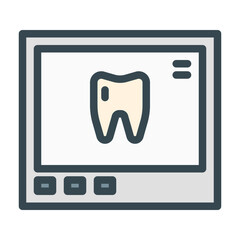 dental x ray care. This is a vector single icon with a filled outline style. Suitable for any purpose, such as website design, mobile app design, logo design, pattern design, etc.