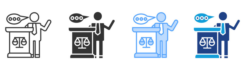lawyer Icon Set Multiple Style Collection