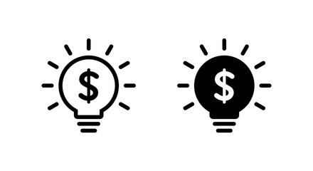 Light bulb dollar icon. Money idea concept