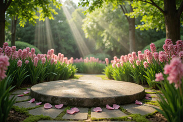 Stone Podium in Hyacinth Garden