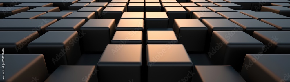 Poster intricate 3d square maze, a visual puzzle of interconnected pathways and complex design for games or