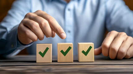 Business Decision-Making and Quality Assurance Concept with Checkmarks

