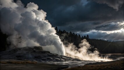 storm clouds over the river