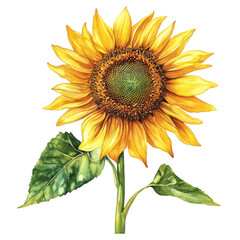 Fototapeta premium a sunflower showcasing its large bright yellow petals and textured brown center symbolizing beauty and nature's bounty