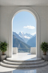 Architectural Arch with Mountain View