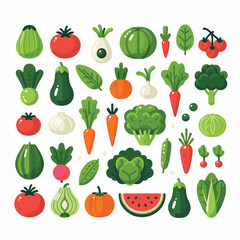 food, vegetable, fresh, vegetarian, healthy, background, organic, diet, tomato, green, vegan, ingredient, broccoli, fruit, health, carrot, vitamin, vegetables, illustration, collection, farm, apple, n
