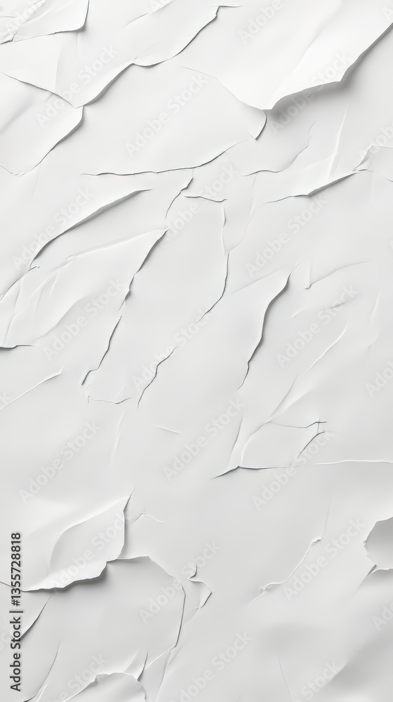 Poster abstract background featuring a textured white surface with raised, peeling layers creating a unique