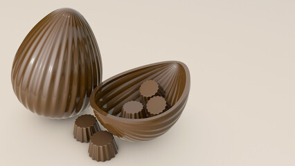 chocolate easter egg and sweets