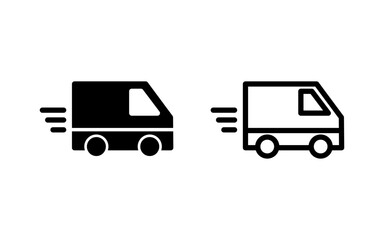 Delivery truck icon vector illustration. Delivery truck sign and symbol. Shipping fast delivery icon