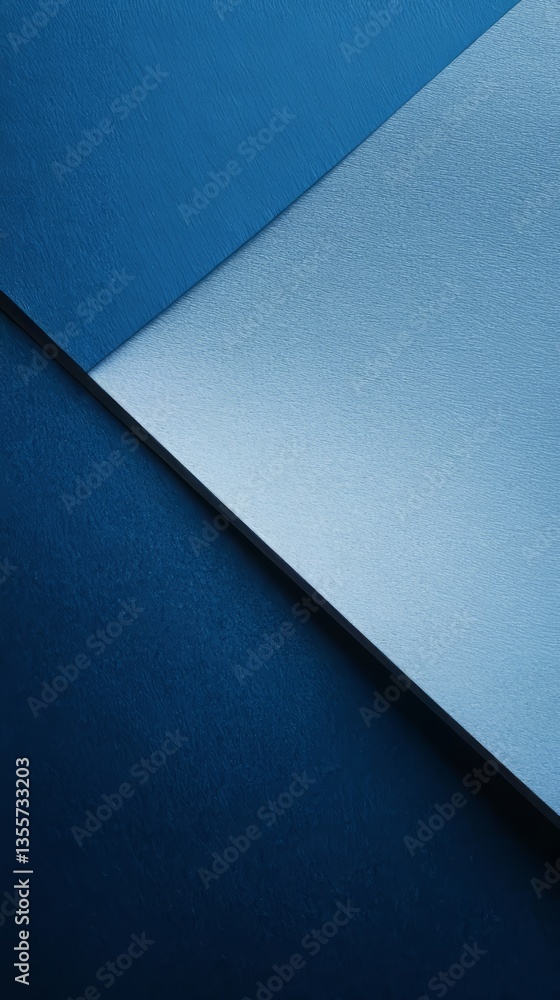 Poster abstract gradient of blue shades with layered textured paper creates a calming minimalist backdrop.