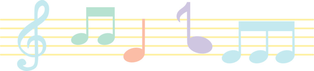 Musical Note Illustrations Element Set