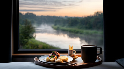Sunrise River View Breakfast Tray