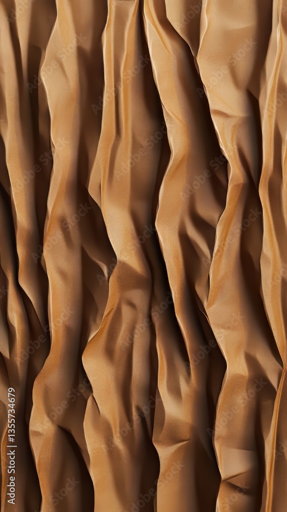 Aufkleber flowing fabric with light and shadows creating depth and texture, a warm, draped aesthetic.